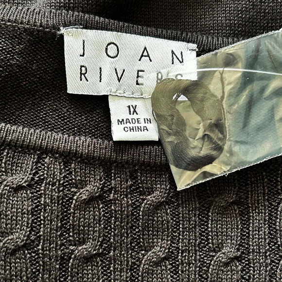 RIBBED KNIT SWEATER WITH MATCHING SCARF, BLACK, SZ 1X, SOFT FABRIC, LONG SLEEVES - Picture 5 of 16